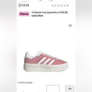 Pink adidas gazelle platform gently used